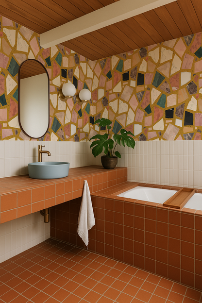 Dolce Terrazzo Wallpaper, mustard- Samantha Santana Creative- {{Product type}}