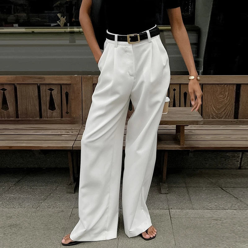 Women's White Wide Leg Pants