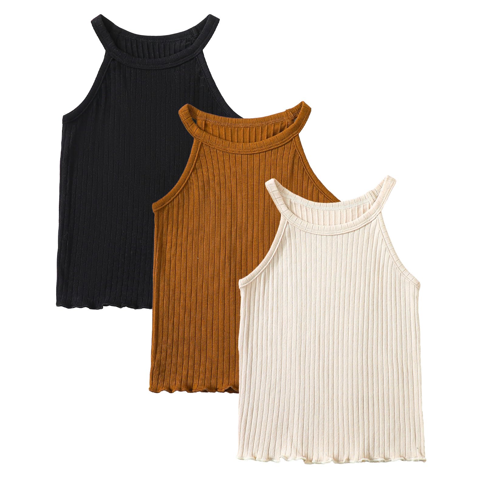 Toddler Girl Trio Tank Tops - Ribbed 3-Pack - - tank top