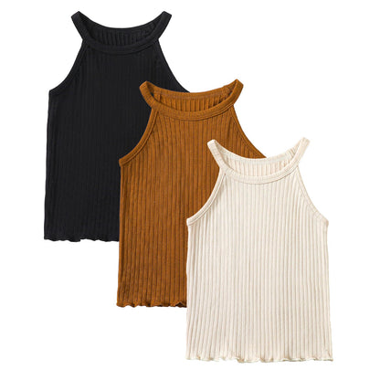 Toddler Girl Trio Tank Tops - Ribbed 3-Pack - - tank top