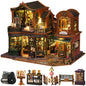 Tucraew Mini House Craft Kit with Music Box - Book Shop - mini house kit