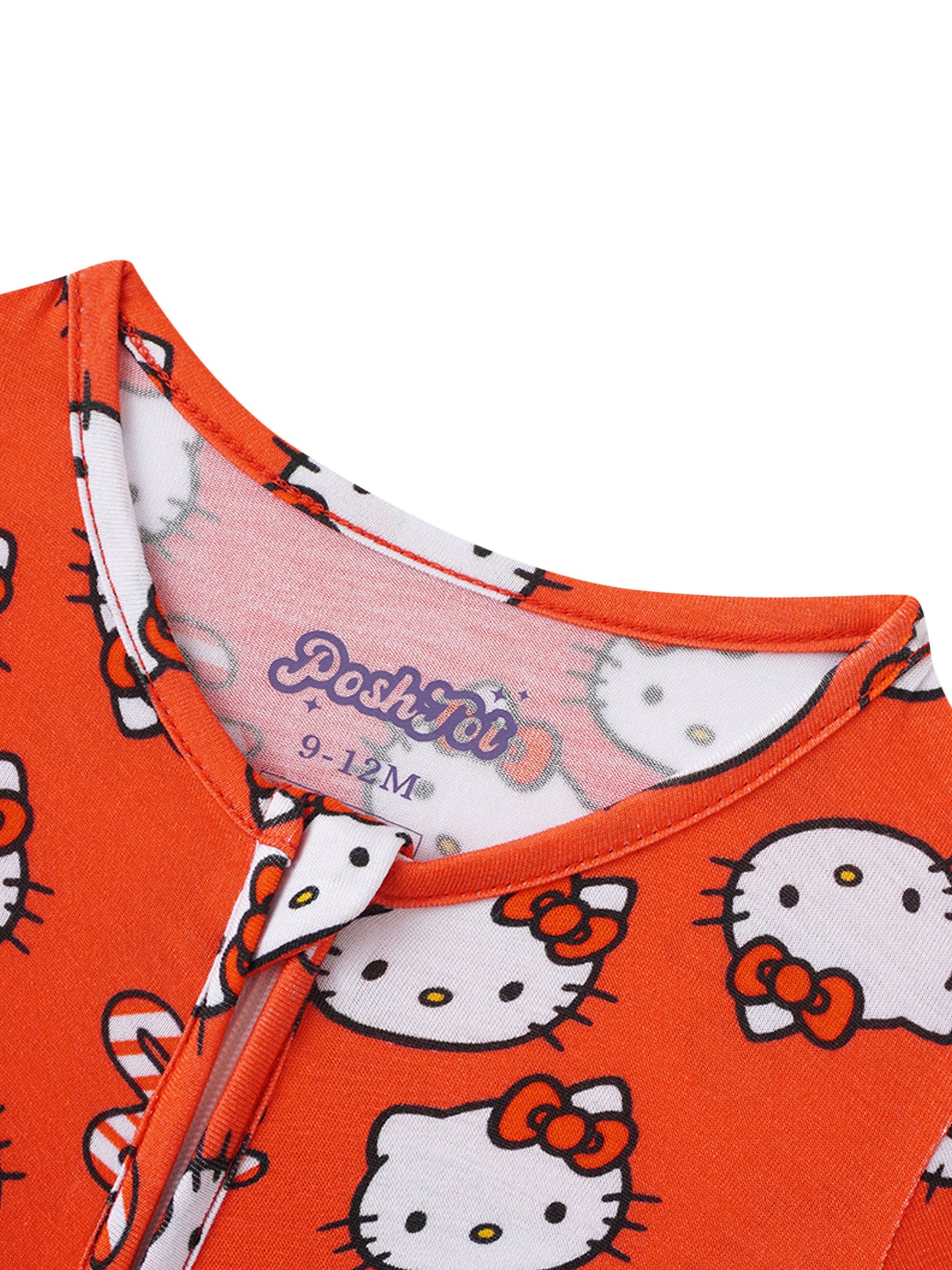 PoshTOT Sanrio Hello Kitty Red Bamboo Baby Convertible Zippy Romper - - Zippy Romper