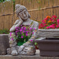 Resin Zen Buddha Garden Statue – Indoor & Outdoor Asian Home Decor - Buddha statue flowerpot - Garden Statues