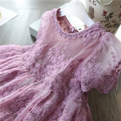 Girls Summer Lace Party Dress