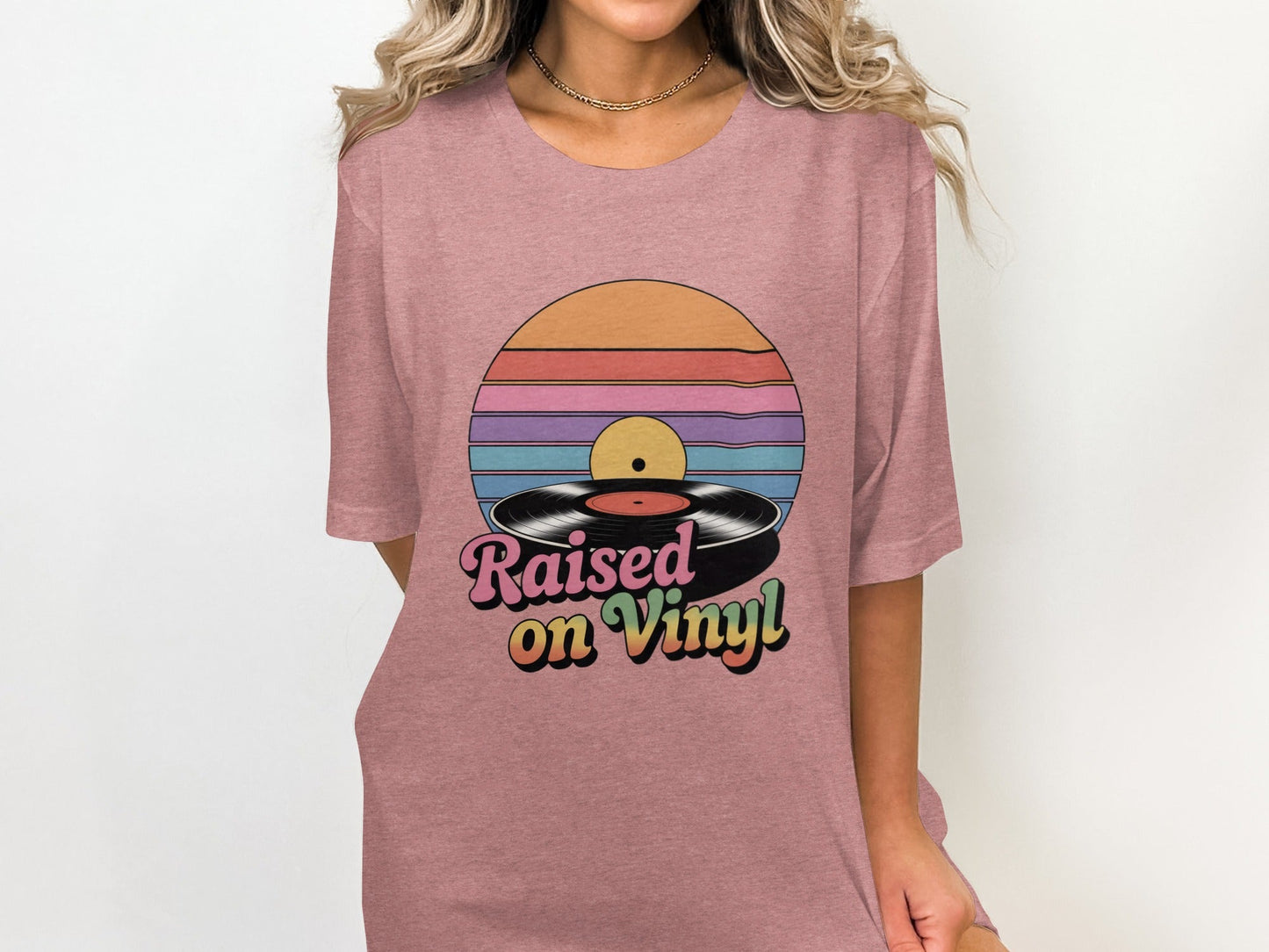 Raised On Vinyl Vintage Retro Style Design Graphic T-Shirt- Cloud 16 Clothing Co.- {{Product type}}