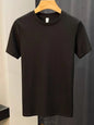 Men's Plus Size Slim Fit Ribbed Knit T-Shirt - Black -