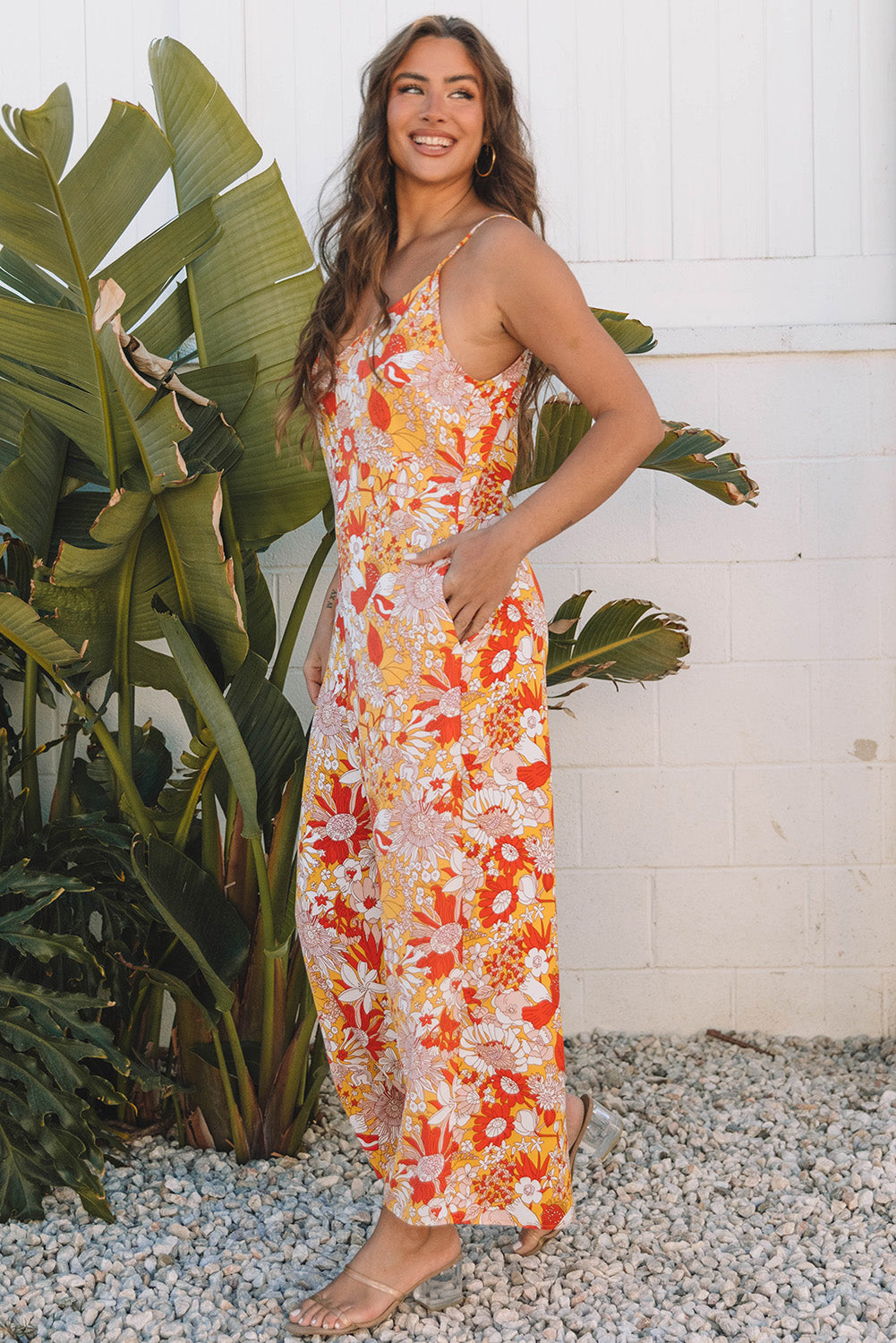 Navy Wide Leg Sleeveless Jumpsuit - - 20% OFF
