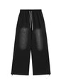 Men's Drawstring Wide Leg Comfort Pants - Black -