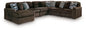 Midnight-Madness - Sectional - Dark Brown 6 Pc. Left Arm Facing Corner Chaise Sectional - Stationary Sectionals