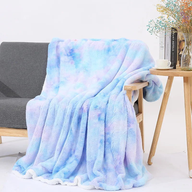 Organic Nature Eco-Friendly Sherpa Faux Fur Tie Throw Blanket