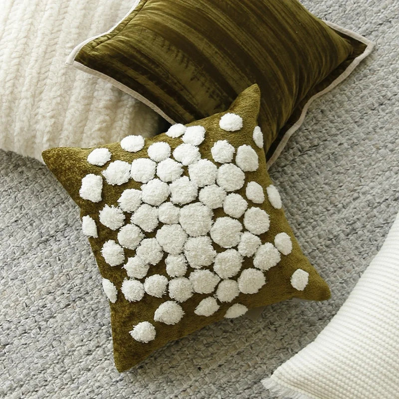 Jacquard Cushion Cover Plush Pillow