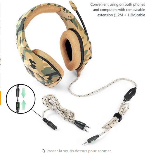 Bass Boosted Gaming Headset with Mic - - headphones