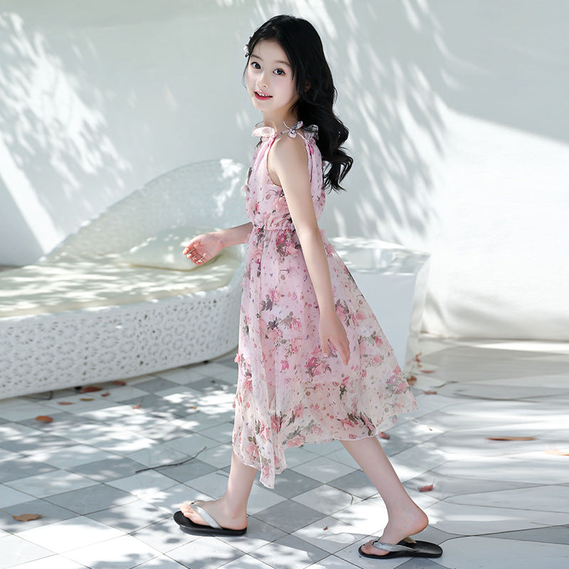 Girls Bohemian Summer Dress - Floral Maxi Dress - - dress