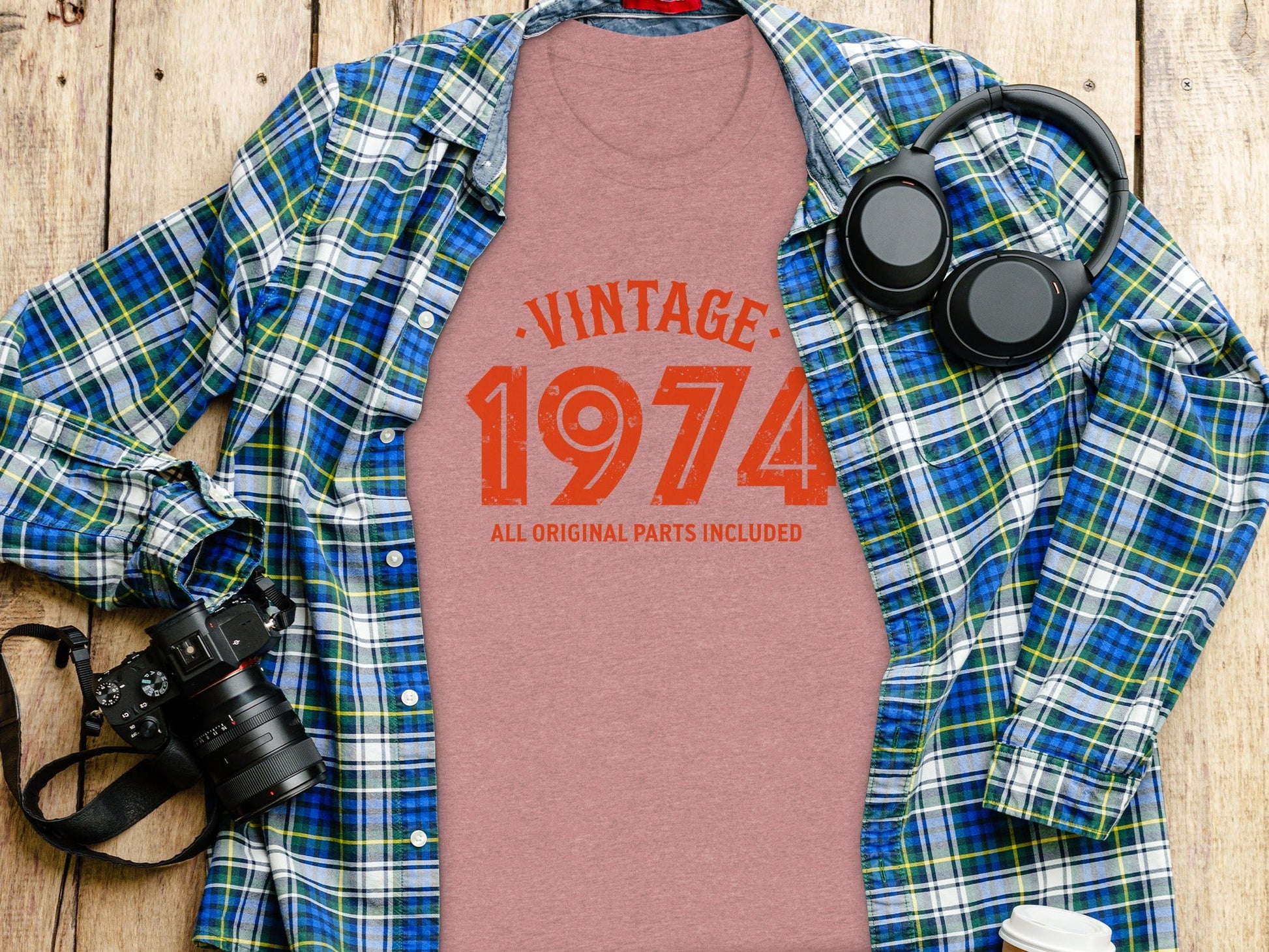 Vintage 1974 All Original Parts Included Birthday T-Shirt- Cloud 16 Clothing Co.- {{Product type}}