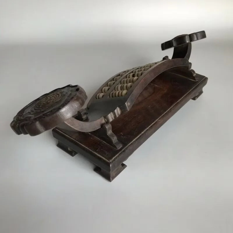 Old Chinese Wood Abacus with Jade Beads - - Statues or Ornaments