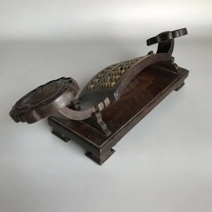 Old Chinese Wood Abacus with Jade Beads - - Statues or Ornaments