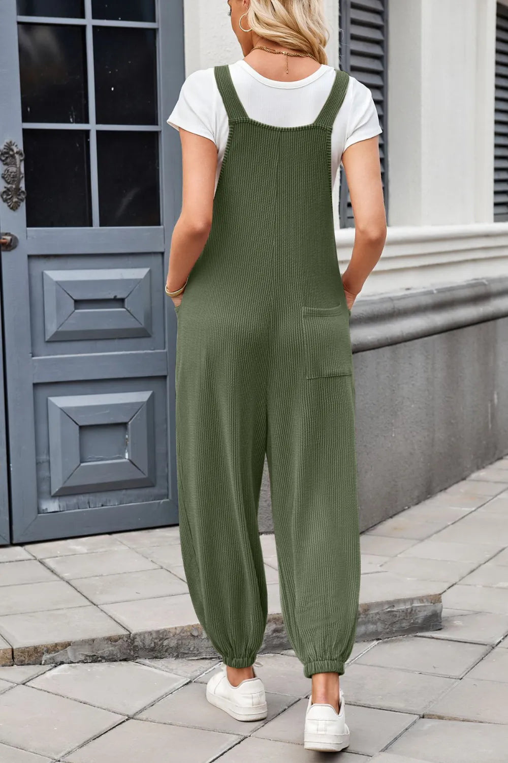 Lovelet Knotted Strap Overalls with Pockets - -