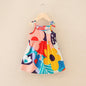 Summer Sleeveless Print Cotton Casual Dresses red multi