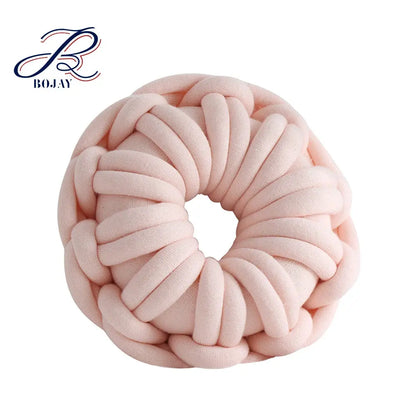 Round Solid Chunky Throw Pillow Knot Cushion Decorative Pillow