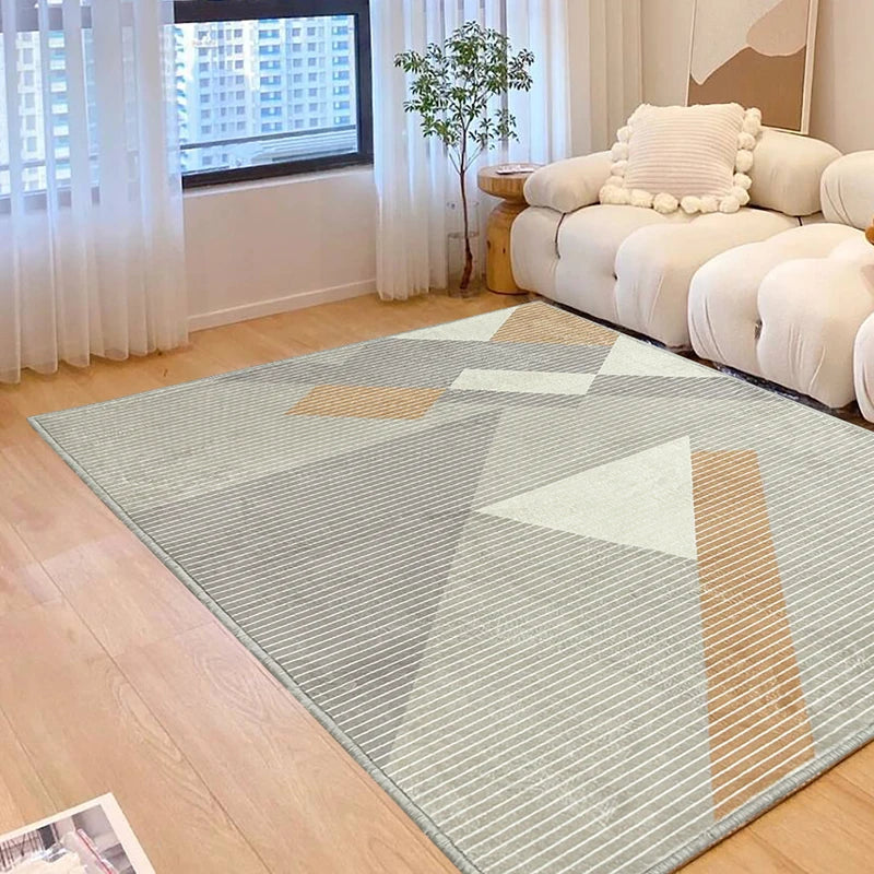 Washable Non-Slip Faux Cashmere Modern Living Room Carpet