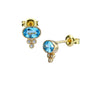 Vintage Style 925 Sterling Silver Garnet Blue Topaz Earrings - Blue - earrings