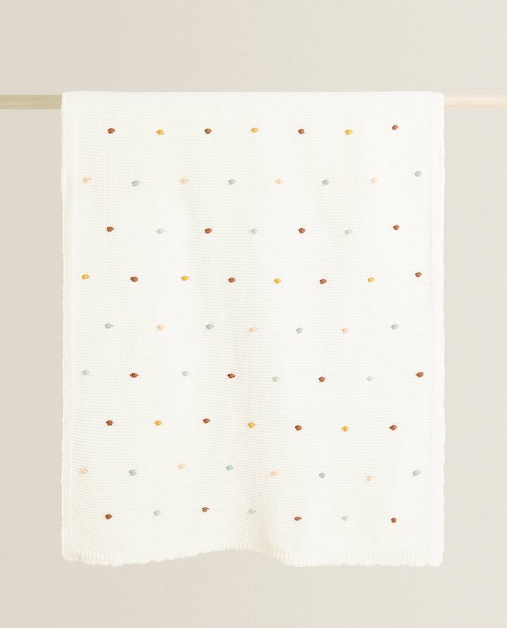 Nordic Minimalist Multi-Color Office Nap Blanket - Rice white spot - blanket