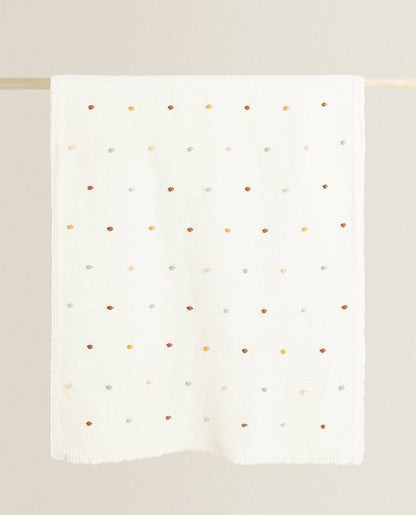Nordic Minimalist Multi-Color Office Nap Blanket - Rice white spot - blanket