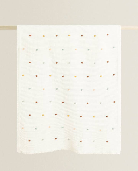 Nordic Minimalist Multi-Color Office Nap Blanket - Rice white spot - blanket