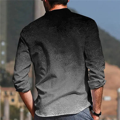 Gradient Casual Long Sleeved Shirt