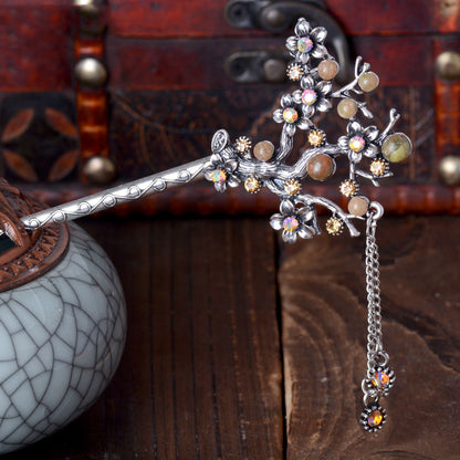 Chinese Style Vintage Hairpin with Branch Design - Champagne - hair clip