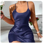 Womens Nightwear Silk Nightgown - Navy XL - nightgown