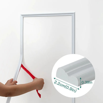 Peel and Stick Panels Molding Trim Flexible Chair Rail Classic Wall Trim YT309-White-5m