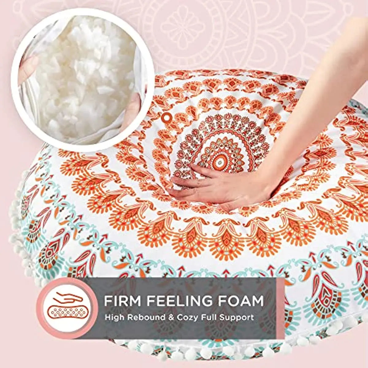 32 Inch Large Meditation Pouf Round Floor Cushion Memory Foam Circle