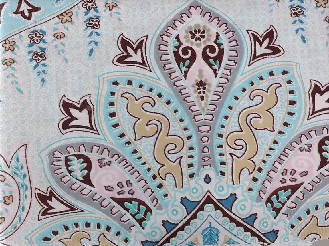 Tache Cotton Frozen Forest Blue Paisley Flat Sheet (2172FLT) - - Bed Sheet