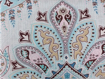 Tache Cotton Frozen Forest Blue Paisley Flat Sheet (2172FLT) - - Bed Sheet