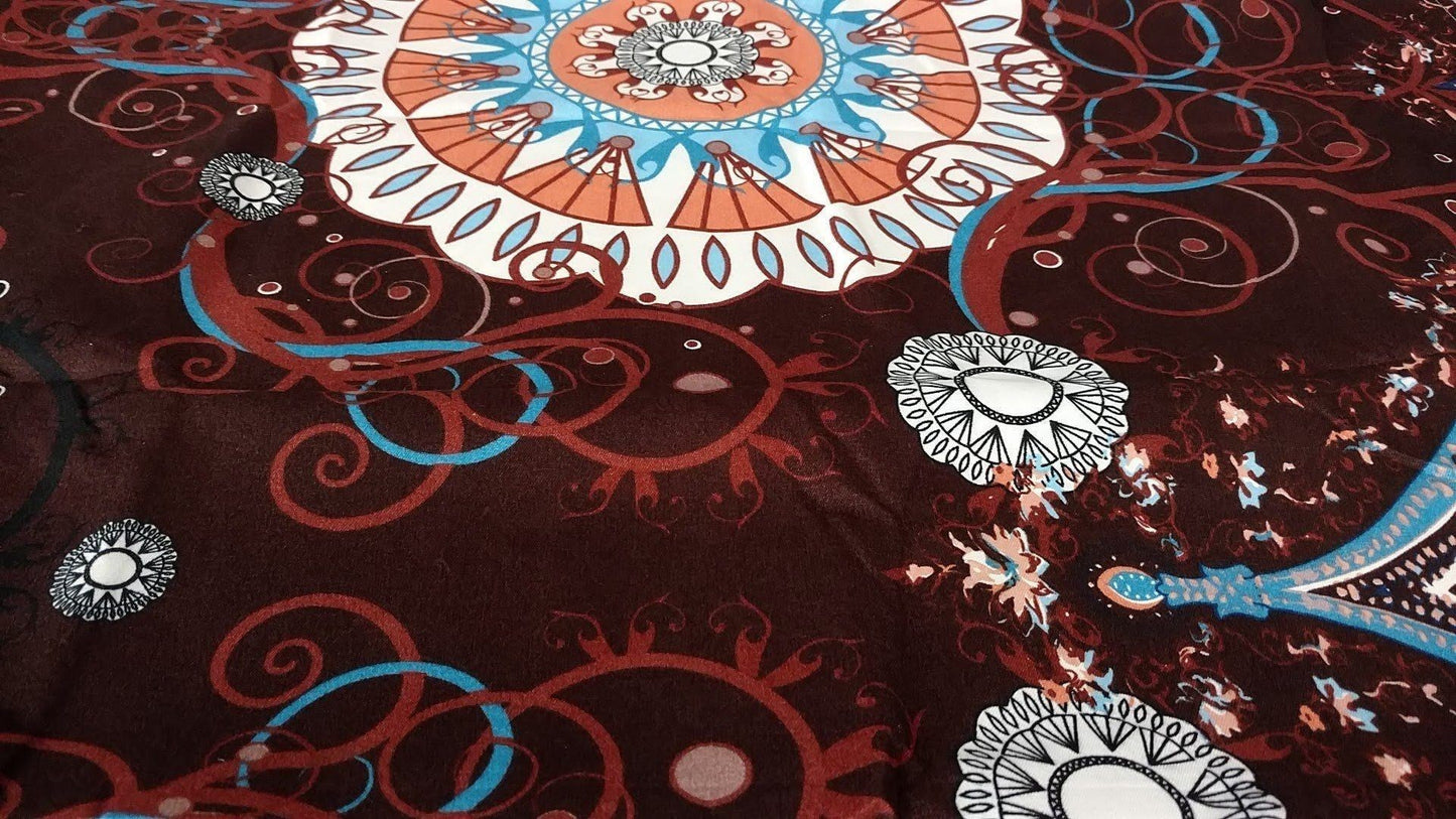 Tache Burgundy Palace Paisley Medallion Bed Sheet Set (2810FITFLT) - - Bed Sheet