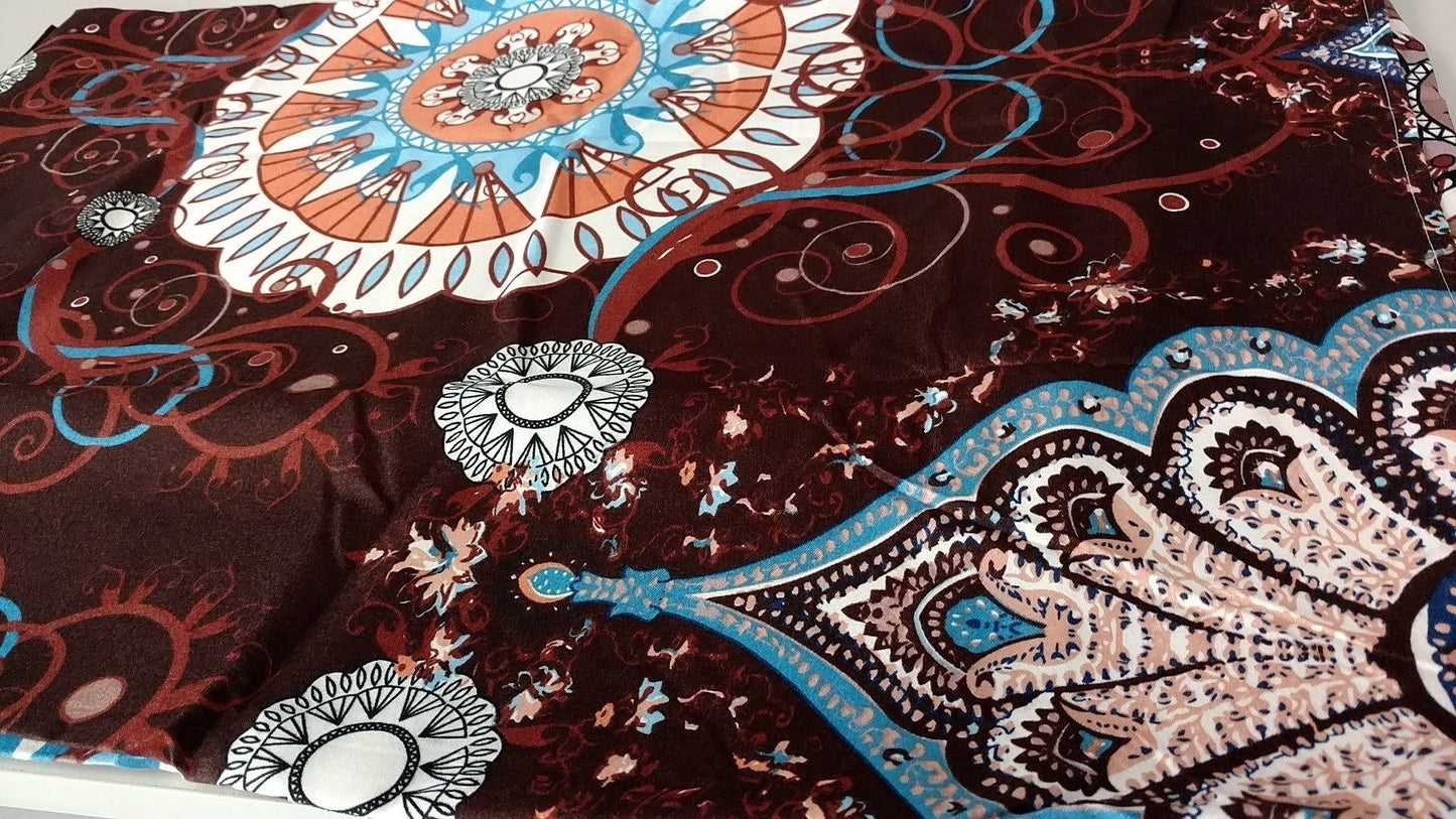 Tache Burgundy Palace Paisley Medallion Bed Sheet Set (2810FITFLT) - - Bed Sheet