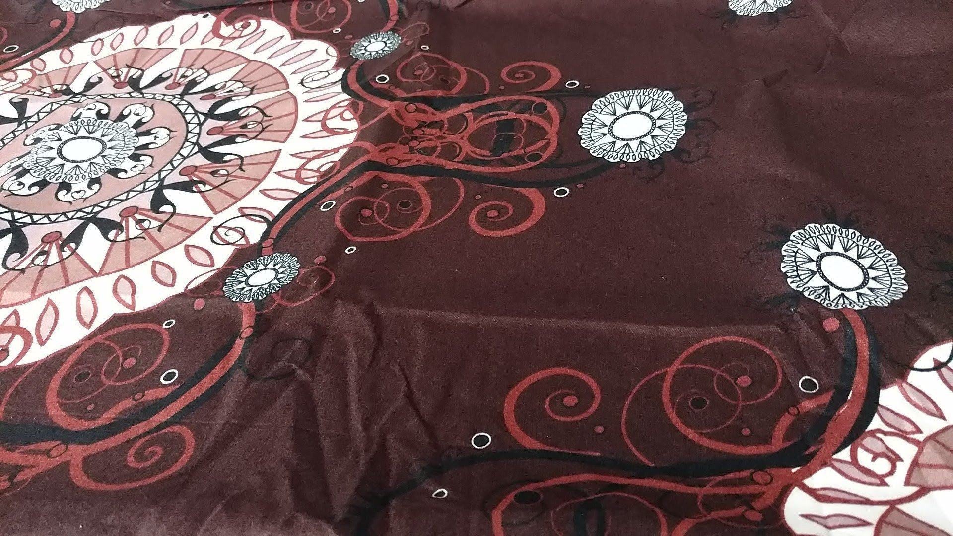 Tache Burgundy Palace Paisley Medallion Bed Sheet Set (2810FITFLT) - - Bed Sheet
