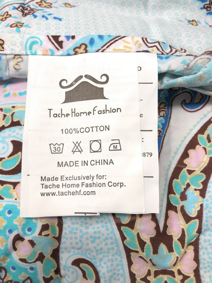 Tache Cotton Frozen Forest Blue Paisley Flat Sheet (2172FLT) - - Bed Sheet