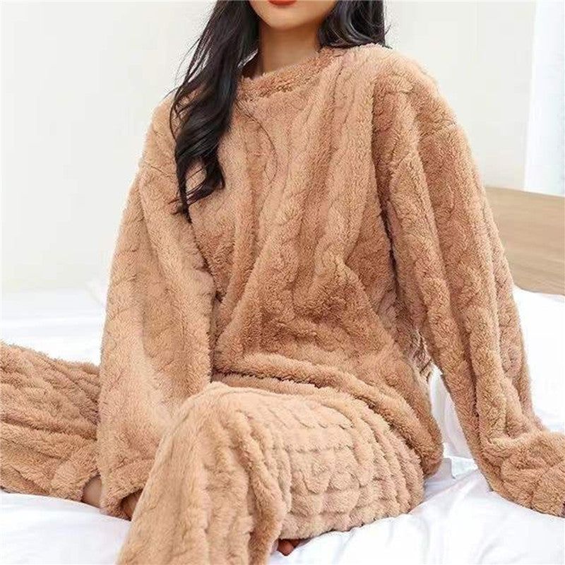 Cozy Womens Fleece Pajamas - Brown One Size - pajama