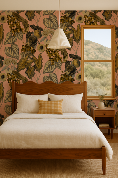 Cali Tropicale Wallpaper, peach and yellow- Samantha Santana Creative- {{Product type}}