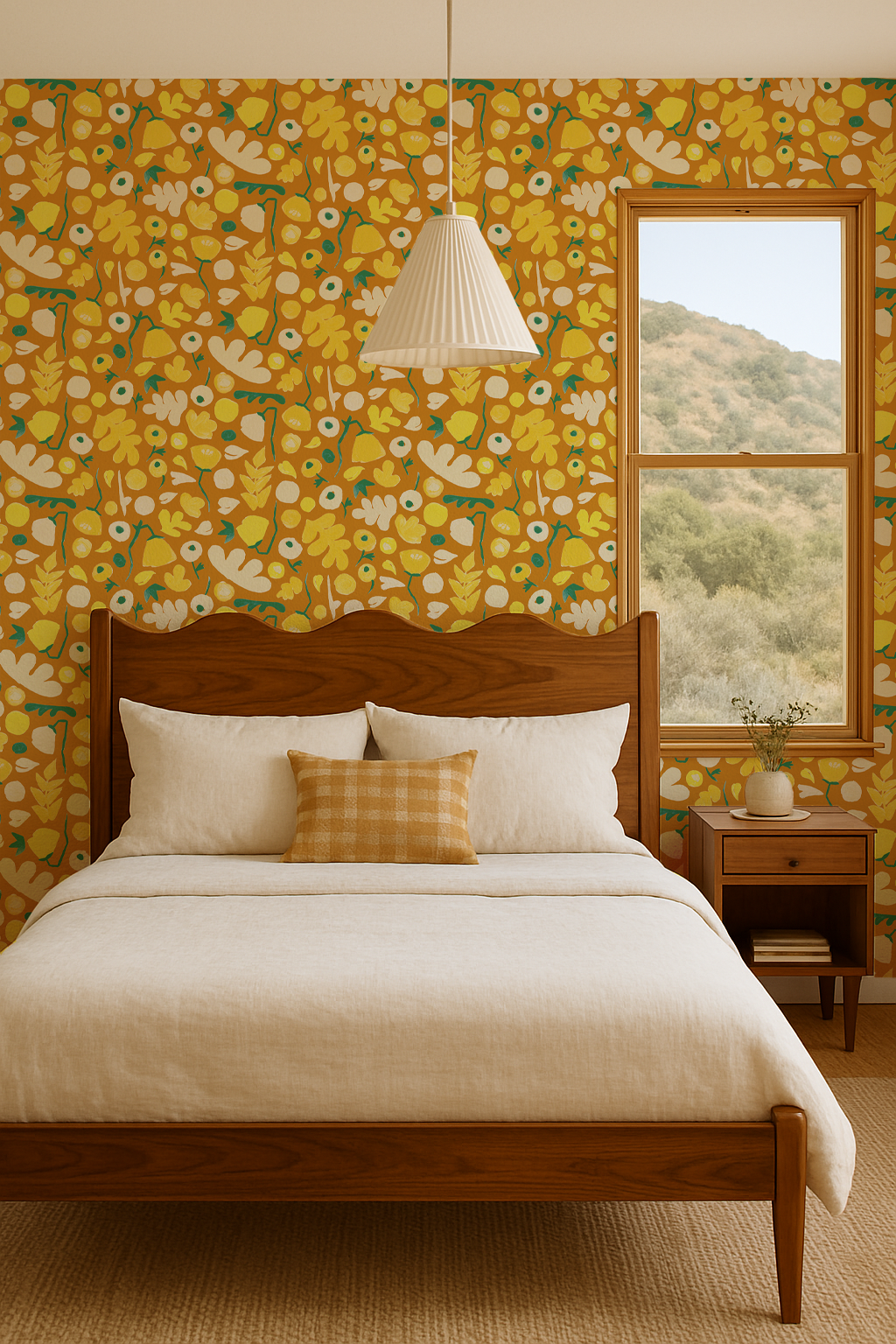 Henri Floral Wallpaper, marigold- Samantha Santana Creative- {{Product type}}