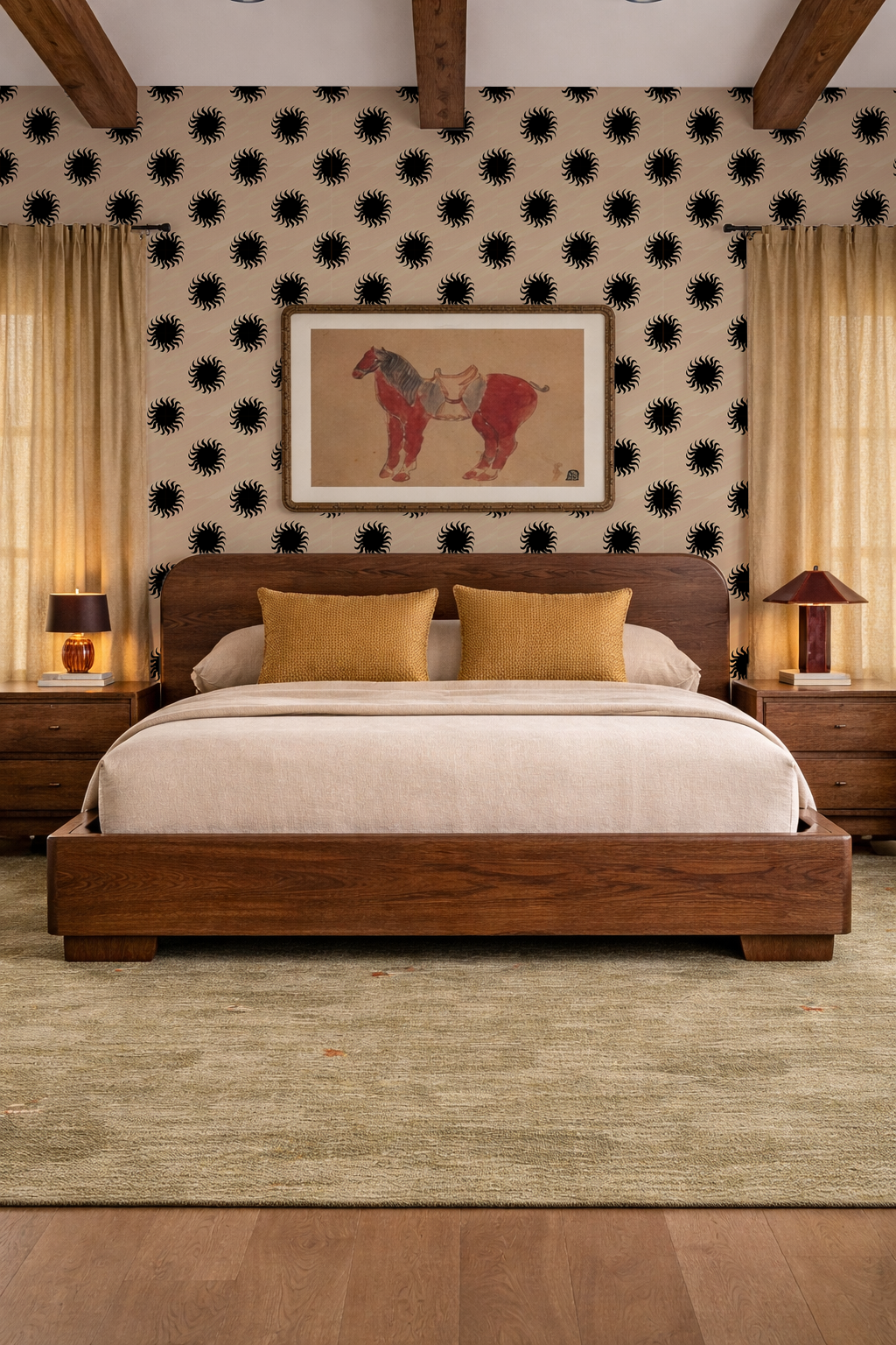 Sol Wallpaper, tan and black- Samantha Santana Creative- {{Product type}}