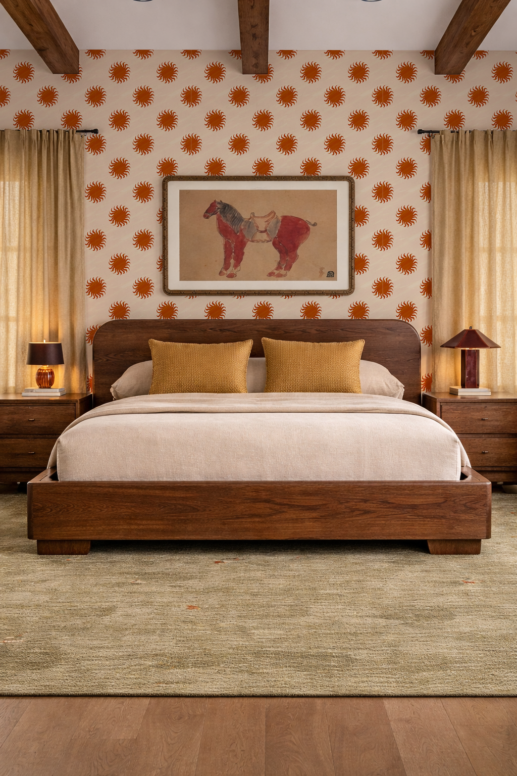 Sol Wallpaper, tan and rust- Samantha Santana Creative- {{Product type}}