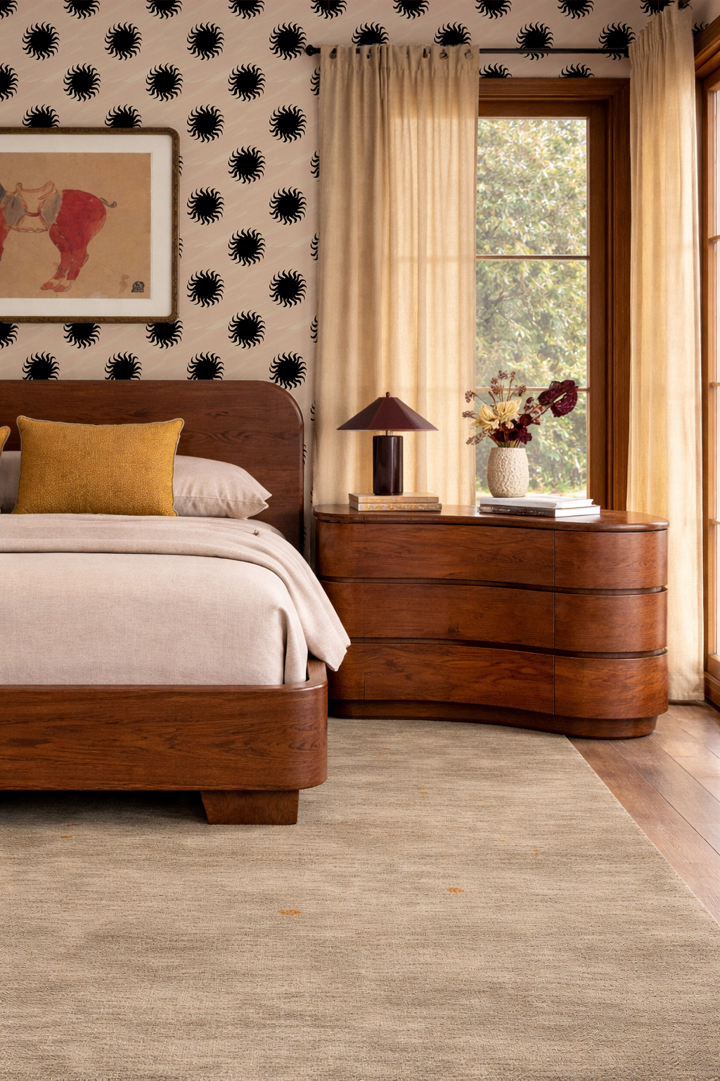 Sol Wallpaper, tan and black- Samantha Santana Creative- {{Product type}}
