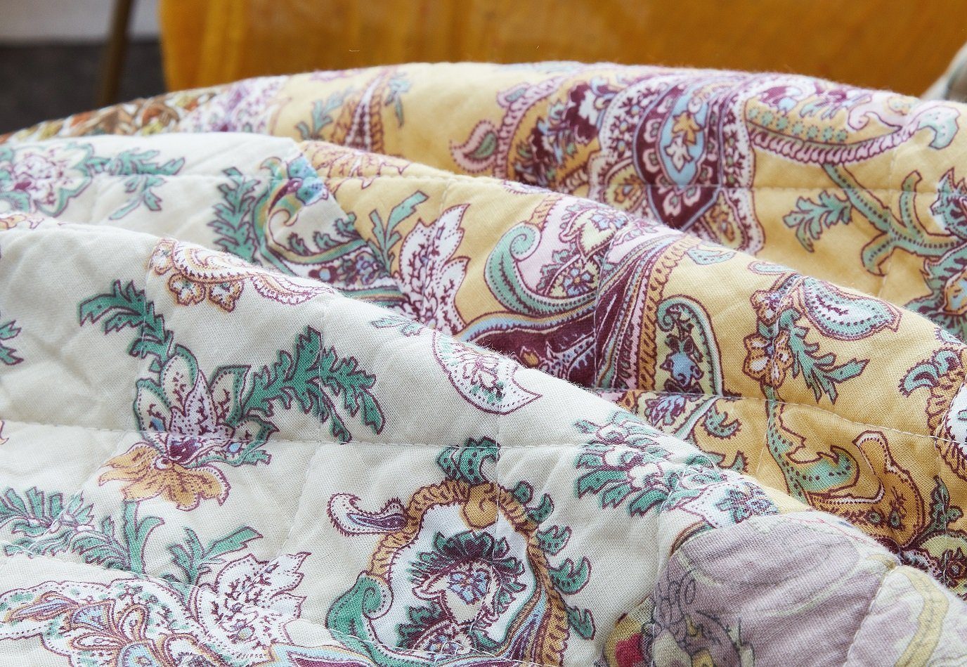 DaDa Bedding Bohemian Burgundy Red Velvet Trim Floral Paisley Patchwork Cotton Bedspread Set (JHW-868)- DaDalogy Bedding Collection- {{Product type}}