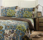 Tache Mystical Forest Green Blue Leaves Cotton Quilt Set (KST1504) - Cal King - Quilt / Bedspread