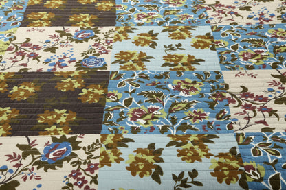 Tache Mystical Forest Green Blue Leaves Cotton Quilt Set (KST1504) - - Quilt / Bedspread