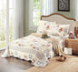 Tache Geometric Cubic Squares Ivory Scalloped Retro Cotton Quilt Bedspread Set (DSW009) - - Quilt / Bedspread