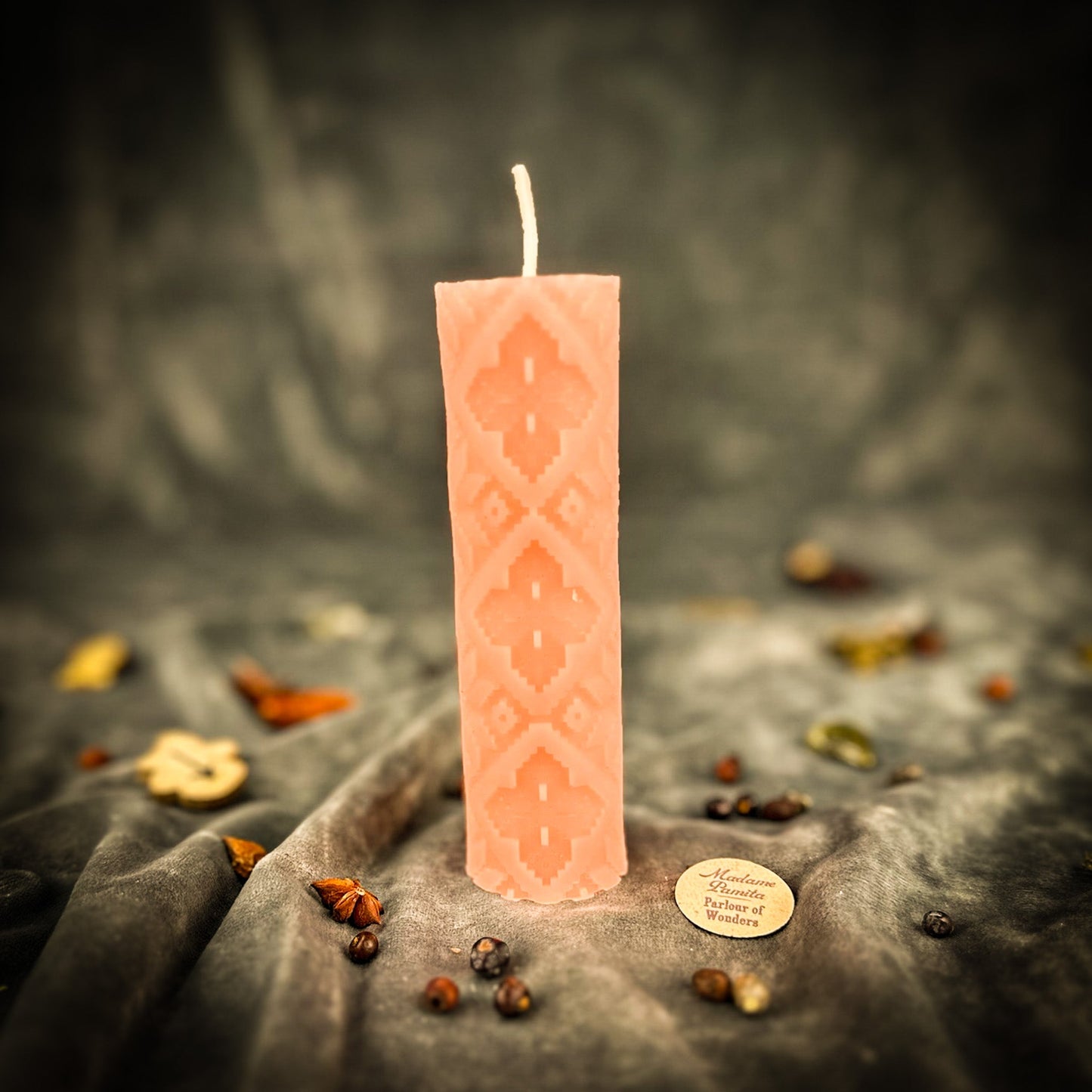Khrest Cross of Protection and Plenty Pillar Candle Spell Kit - Sacred Balance & Abundance Magic - Pink (Love) - Candle Spell Kit